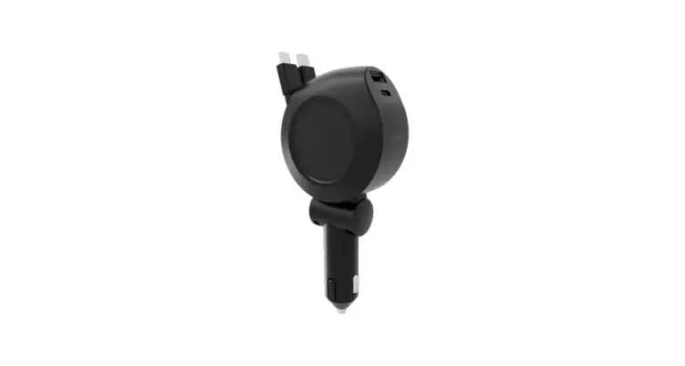 Levelo Orbis 4 In 1 Saffiano Leather Car Charger - Black