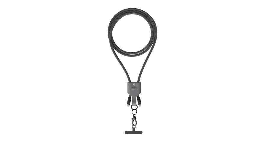Levelo Tugo Type-C to Lightning 30W Lanyard Cable - Black/Grey