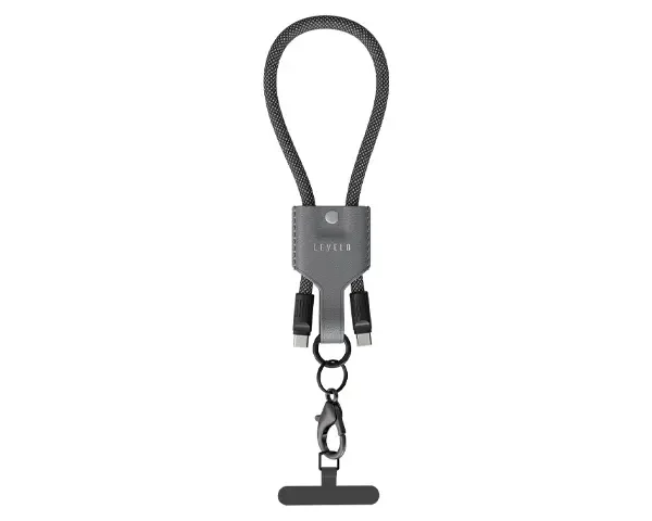 Levelo Tugo Type-C to Type-C 60W Lanyard Cable - Gray
