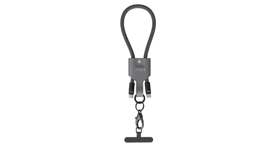 Levelo Tugo Type-C to Type-C 60W Lanyard Cable - Gray