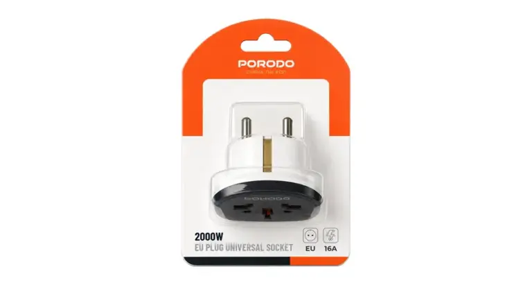 Porodo 2000W EU Plug Universal Socket - White