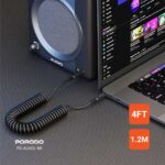 Porodo AUX 3.5 to 3.5 Coil Cable 1.2M - Black