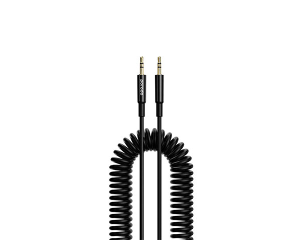 Porodo AUX 3.5 to 3.5 Coil Cable 1.2M - Black