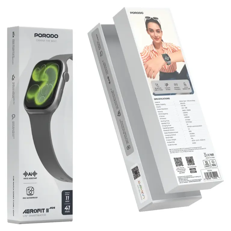 Porodo AeroFit II 1.75" Smartwatch - Black