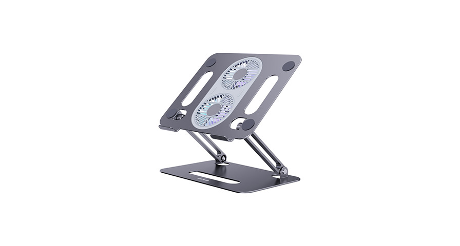 Porodo_Alum__alloy_Adjustable__df7db64f11 Porodo Alum. alloy Adjustable Laptop Stand with Cooling Fan- Grey