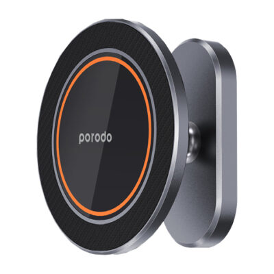 Porodo Aluminum Alloy MagSafe Mount Metal Base & Smooth Rotation - Grey
