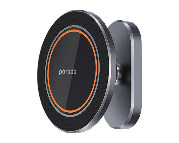Porodo Aluminum Alloy MagSafe Mount Metal Base & Smooth Rotation - Grey