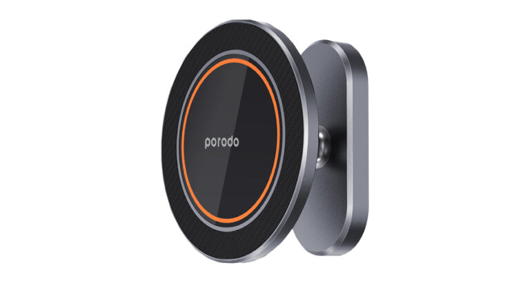 Porodo Aluminum Alloy MagSafe Mount Metal Base & Smooth Rotation - Grey