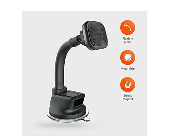 Porodo Aluminum Magnetic Car Mount (Flexible Neck/Suction Base)