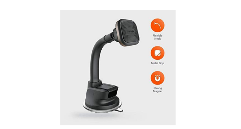 Porodo Aluminum Magnetic Car Mount (Flexible Neck/Suction Base)