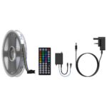 Porodo Blue 16.4 Ft Sound Reactive RGB Strip Light with 44 Key Remote