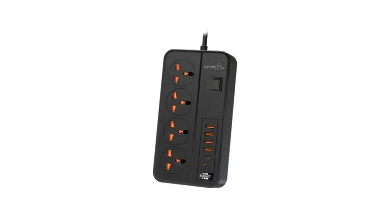 Porodo Blue 4 AC Power Strip - Black