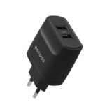 Porodo Blue Dual Port EU 2-Pin Wall Charger – Black