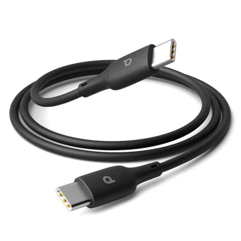 Porodo Blue PVC Type-C to Type-C Cable 1M 60W – Black