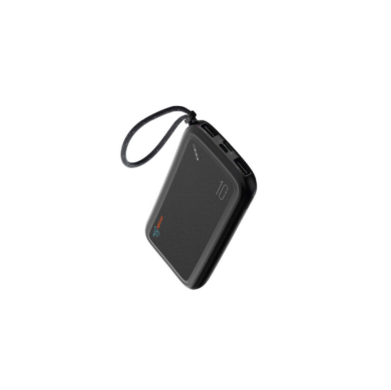 Porodo Blue Power Bank 10000mAh ( Dual USB-A Output + Type-C & Micro USB Input ) - Black