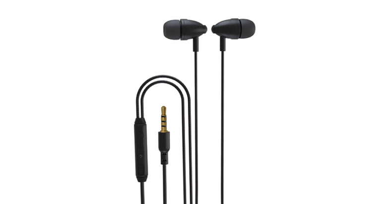 Porodo Blue Stereo Earphones with Aux Connector 3.5mm - Black