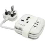 Porodo Blue Volga Multi-Port Universal AC Socket with USB-A & C - White