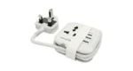 Porodo Blue Volga Multi-Port Universal AC Socket with USB-A & C - White