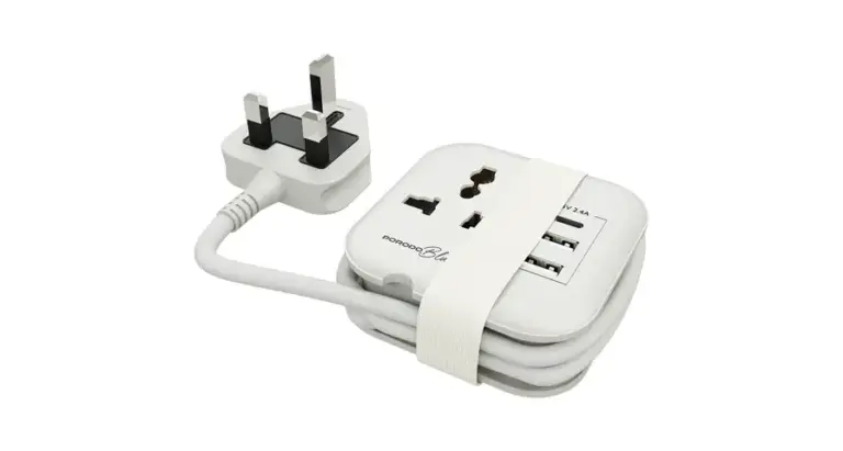 Porodo Blue Volga Multi-Port Universal AC Socket with USB-A & C - White