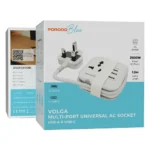 Porodo Blue Volga Multi-Port Universal AC Socket with USB-A & C - White