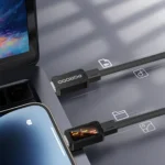 Porodo Braided Cable with LED Illuminated Indicator - Black