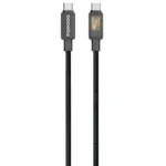 Porodo Braided Cable with LED Illuminated Indicator - Black