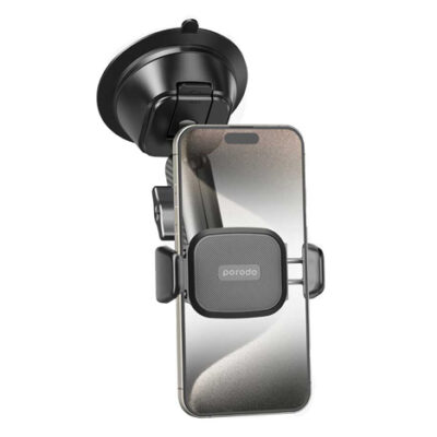 Porodo Cradle Suction Cup Non-Gel Pad phone Mount - Black