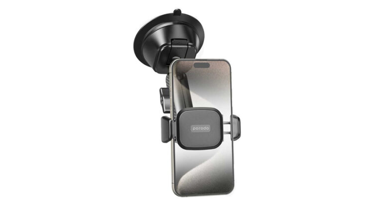 Porodo Cradle Suction Cup Non-Gel Pad phone Mount - Black