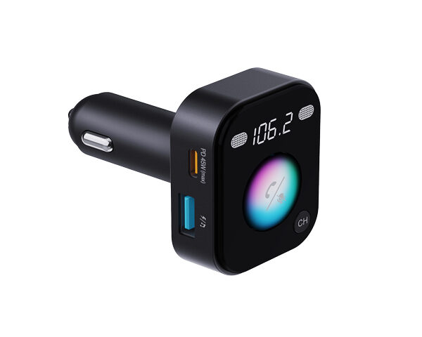 Porodo Dual Microphone FM Transmitter & Charger - Black