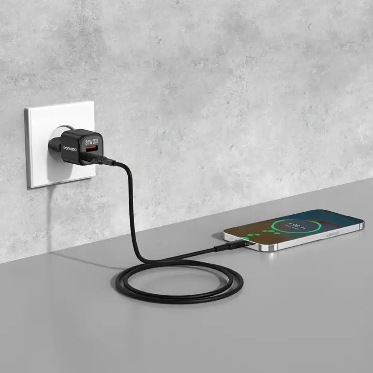Porodo Dual Port GaN Wall Charger - Black