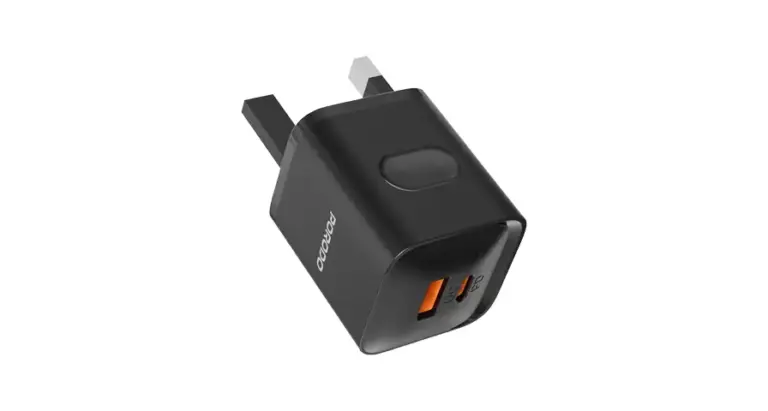 Porodo Dual Port GaN Wall Charger with USB-C to USB-C Cable - Black