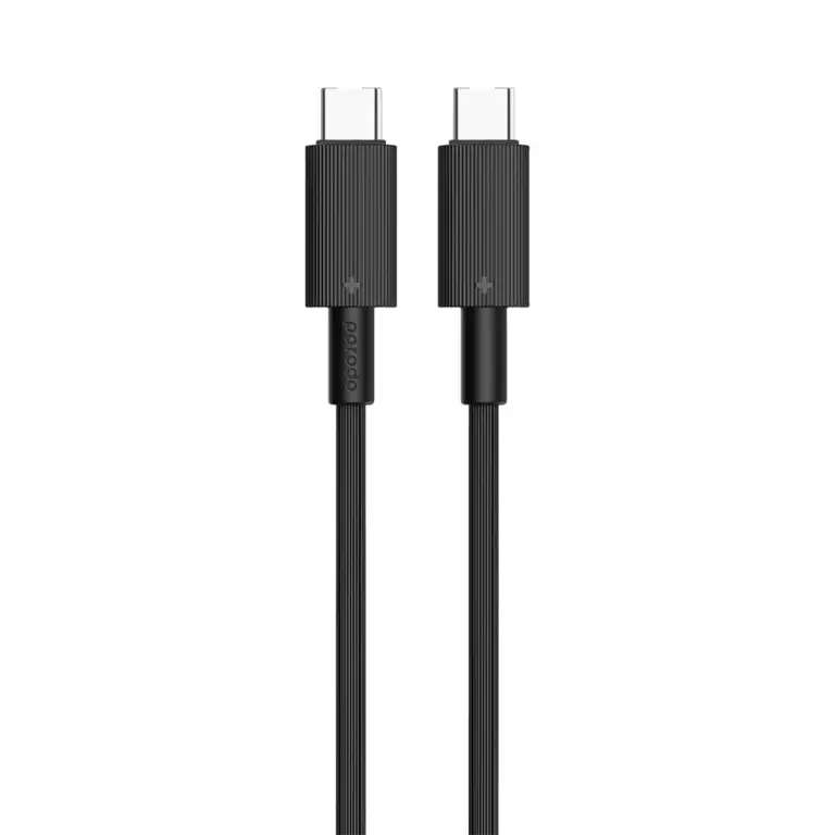 Porodo Dual Port GaN Wall Charger with USB-C to USB-C Cable - Black