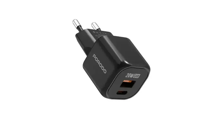 Porodo Dual Port GaN Wall Charger - Black