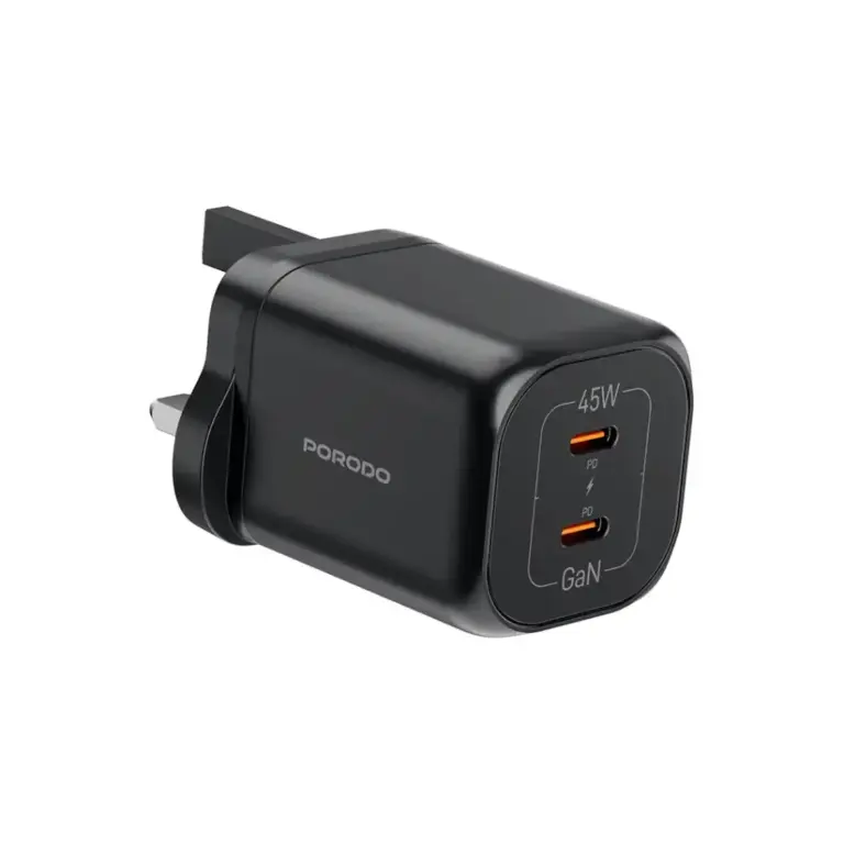 Porodo Dual USB-C Quick Charger - Black
