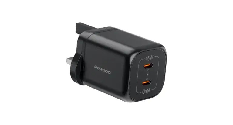 Porodo Dual USB-C Quick Charger - Black