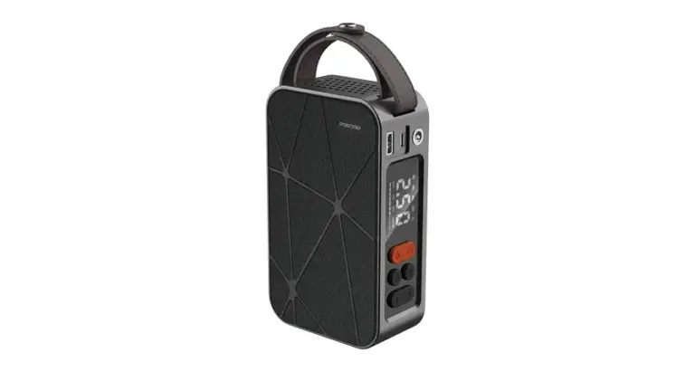 Porodo Flator 4000mAh Car Tire Inflator with Pressure Display - Black