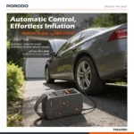 Porodo Flator 4000mAh Car Tire Inflator with Pressure Display - Black