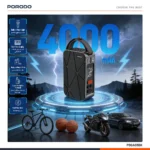 Porodo Flator 4000mAh Car Tire Inflator with Pressure Display - Black