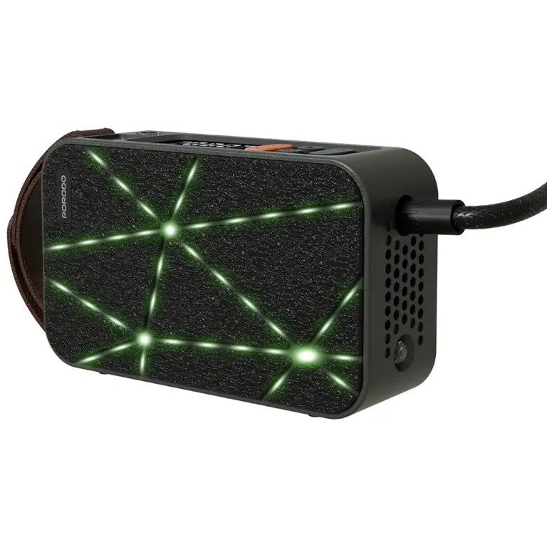 Porodo Flator 4000mAh Car Tire Inflator with Pressure Display - Black