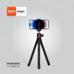 Porodo Flexible Tripod Stand - Black