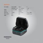 Porodo Gaming Ultra Low-Latency Gaming Earbuds - Black