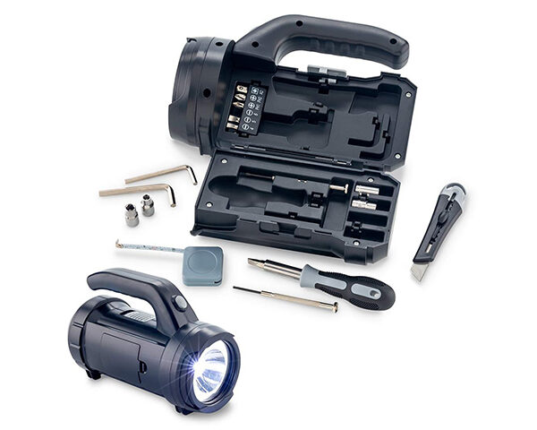Porodo LifeStyle Outdoor 5W 18 in 1 Flashlight with Toolbox - BlackGrey