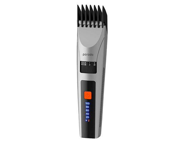 Porodo LifeStyle Rechargeable LED display Hair Clipper With Two Cutting Modes 1200mAh Grey