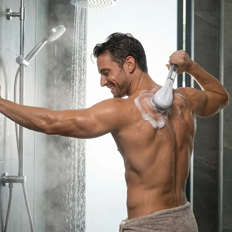Porodo Lifestyle Alva Electric Bath Brush with Rechargeable Spin Scrubber - Grey