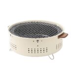 Porodo Lifestyle Camping Mini Outdoor Round BBQ/Charcoal Grill - Light Brown