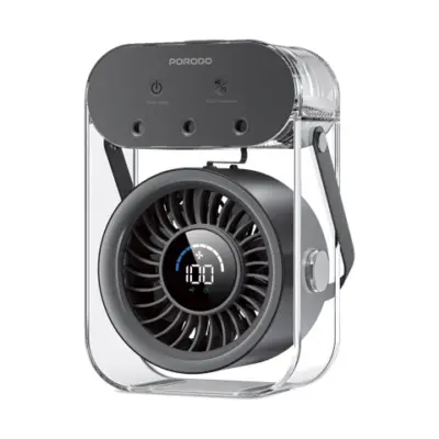 Porodo Lifestyle Chillo Aqua Portable Mist Fan with 500mL Large Water Tank - Black