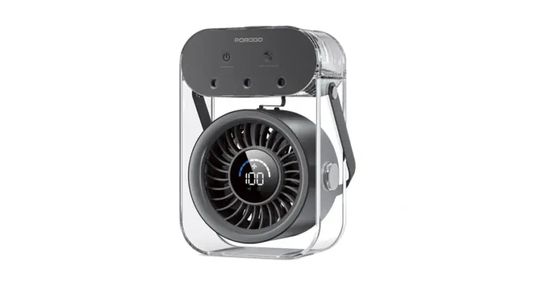 Porodo Lifestyle Chillo Aqua Portable Mist Fan with 500mL Large Water Tank - Black