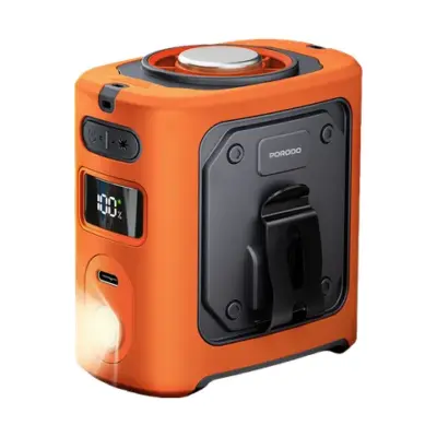 Porodo Lifestyle Chillo CoolClip Cooling Waist Fan with 5-Speed Airflow & Power Bank Function - Orange