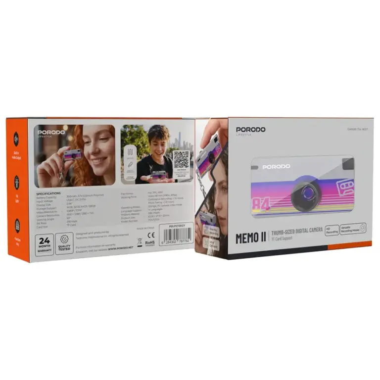 Porodo Lifestyle Memo Thumb-Sized Digital Camera with TF Card Support