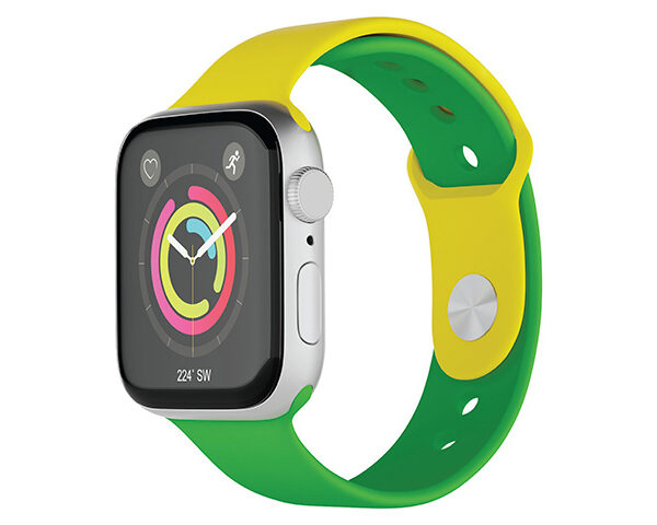 Porodo Lifestyle Silicone Brazil Flag Watch Strap - Yellow/Green